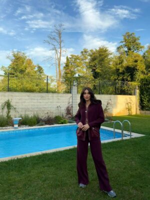 Paraşüt Detaylı Takım-Bordo