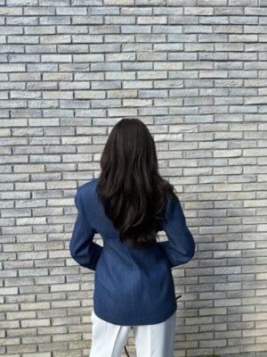 Premium Denim Belden Oturtmalı Blazer