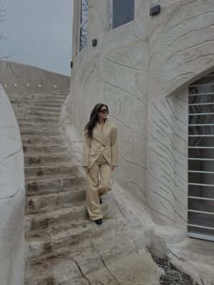 Premium Gabardin Takım-bej