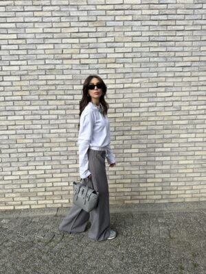 Çift Bel Pantolon - GRİ